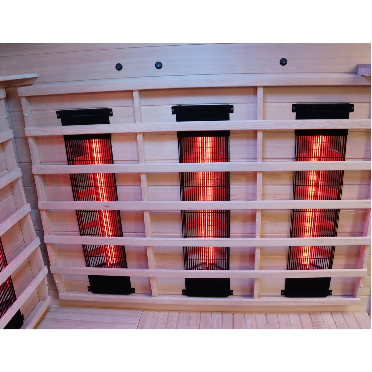 Dewello® Infraroodcabine Infraroodsauna BRANDON 140cm x 140cm incl. 6 full spectrum emitters, 3 koolstof emitters, 2 personen