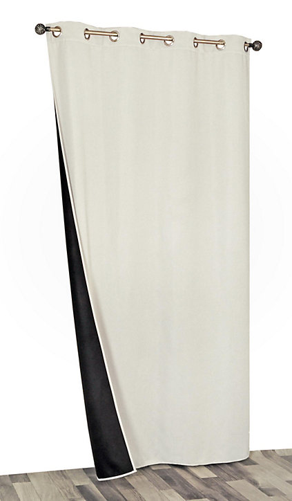 Rideau thermique 100% polyester avec œillets l.140 x H. 240 cm naturel