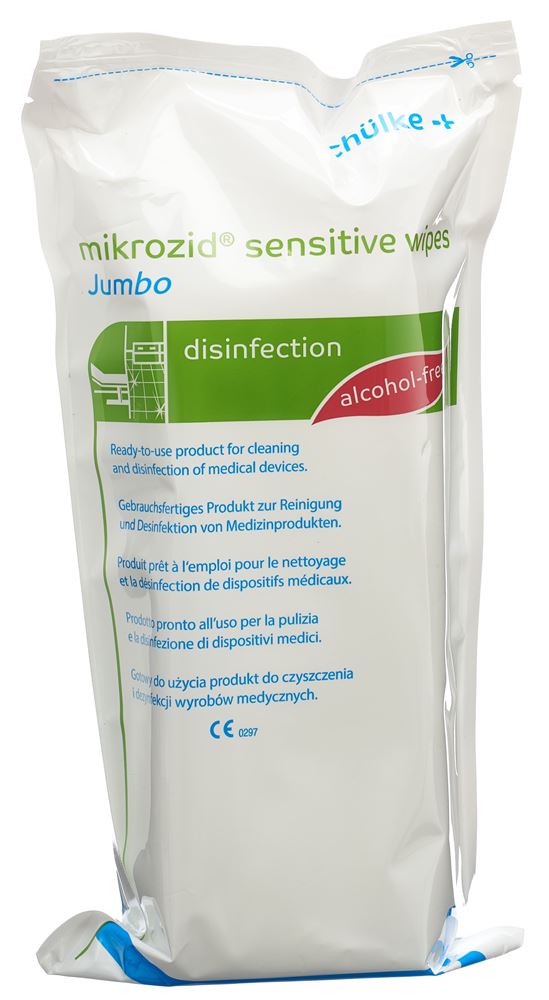 MIKROZID Sensitive wipes Jumbo<br>200 Stück, Beutel, refill