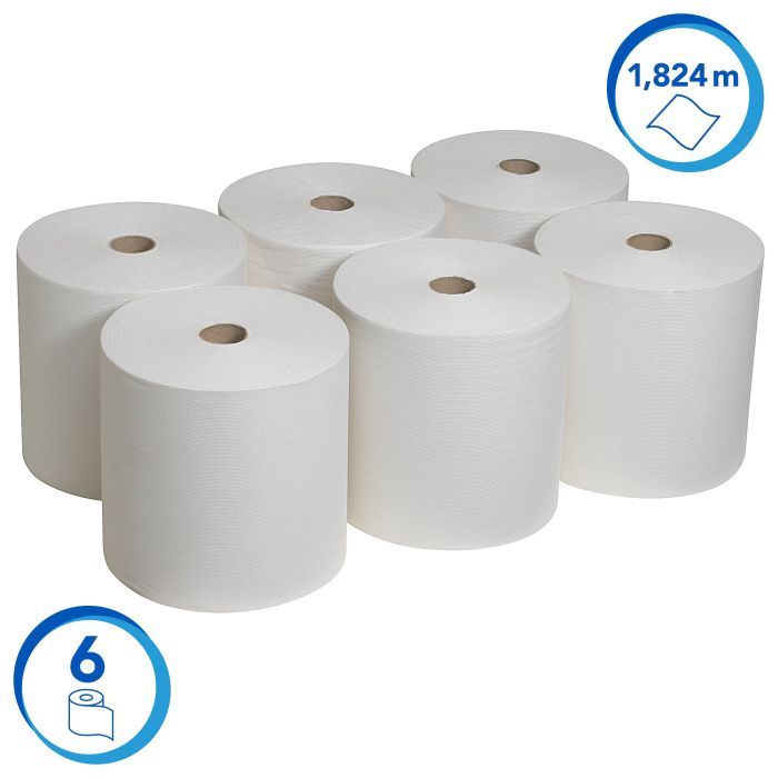 Scott 6667 6st Handdoekrol 1Laags Airflex Wit no Touch (6667)