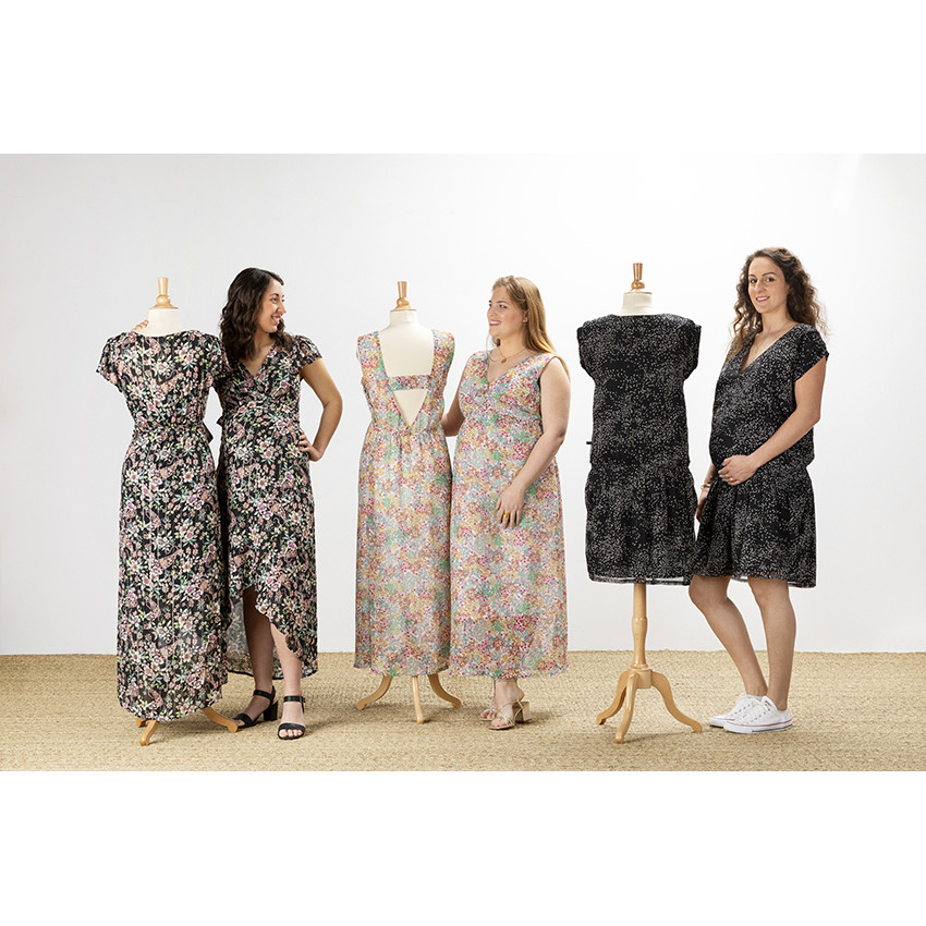 Robe de grossesse à manches courtes style cache-coeur