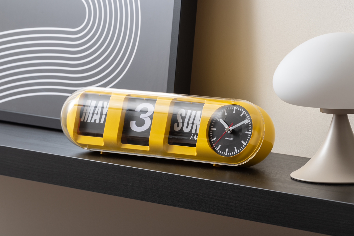 Wandklok Tube Flip - Oranje