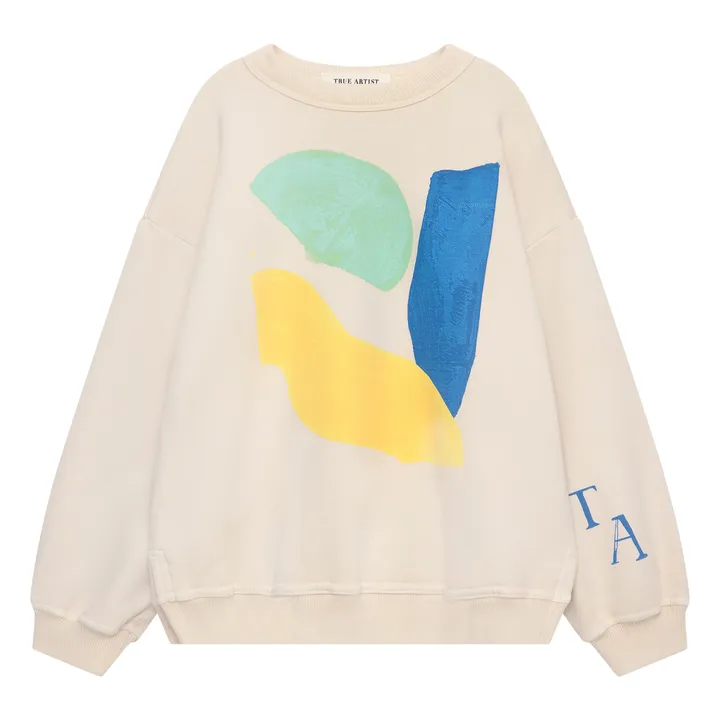 True Artist Sweat Couleur Graphique | Beige