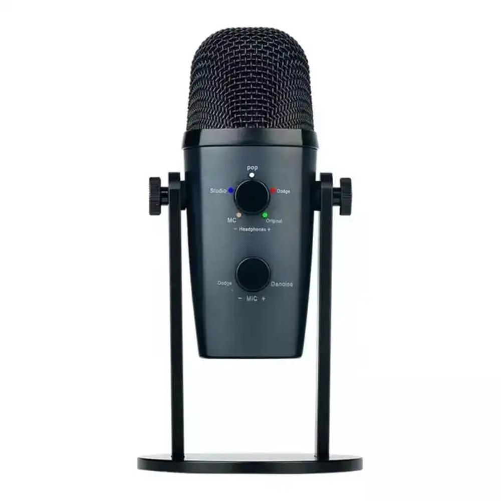 Studio Kondensator Mikrofon für Handy / Tablet / Macbook / Laptop / PC mit Bluetooth / USB C / USB A - Schwarz