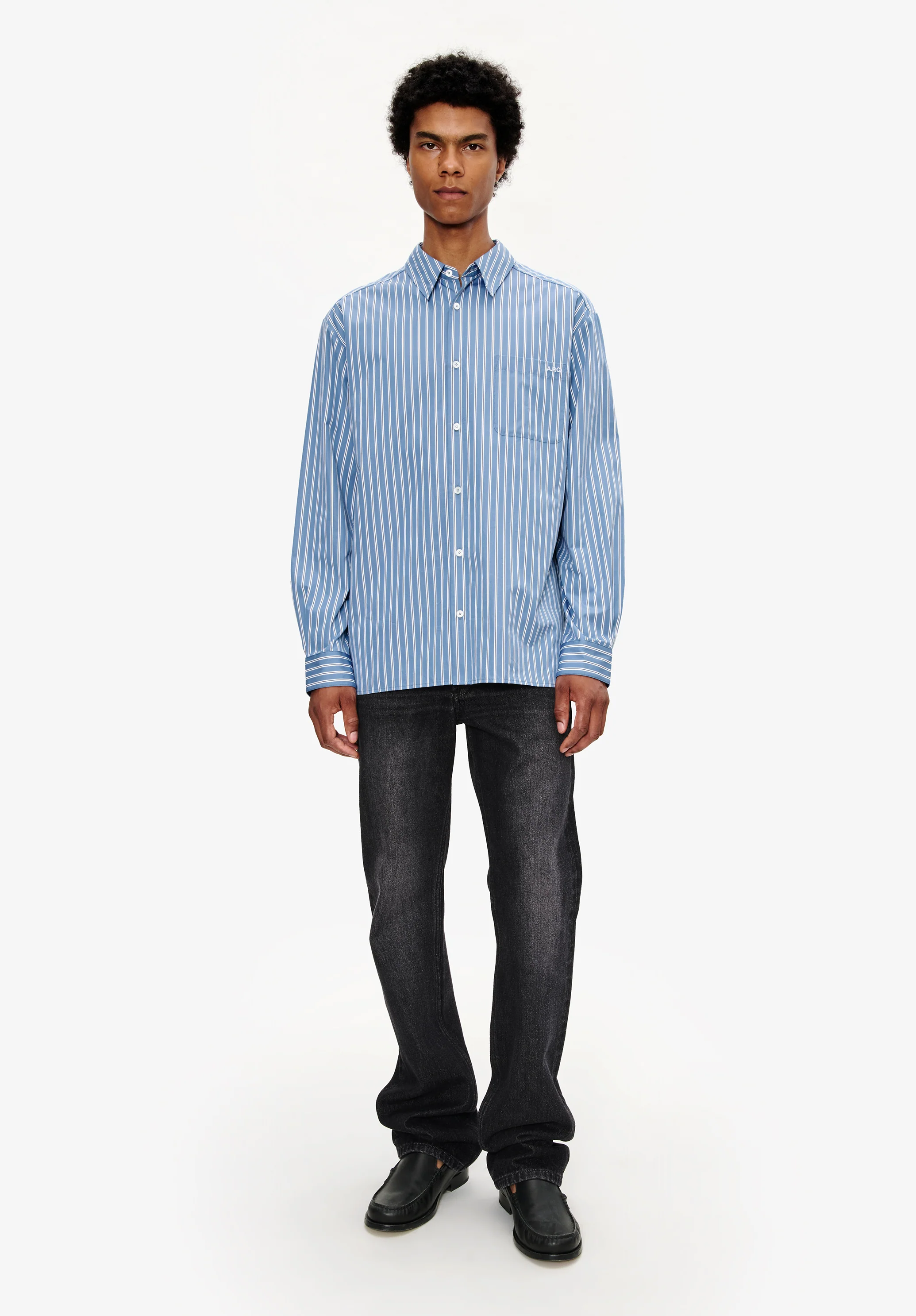 chemise malo logo - Bleu acier