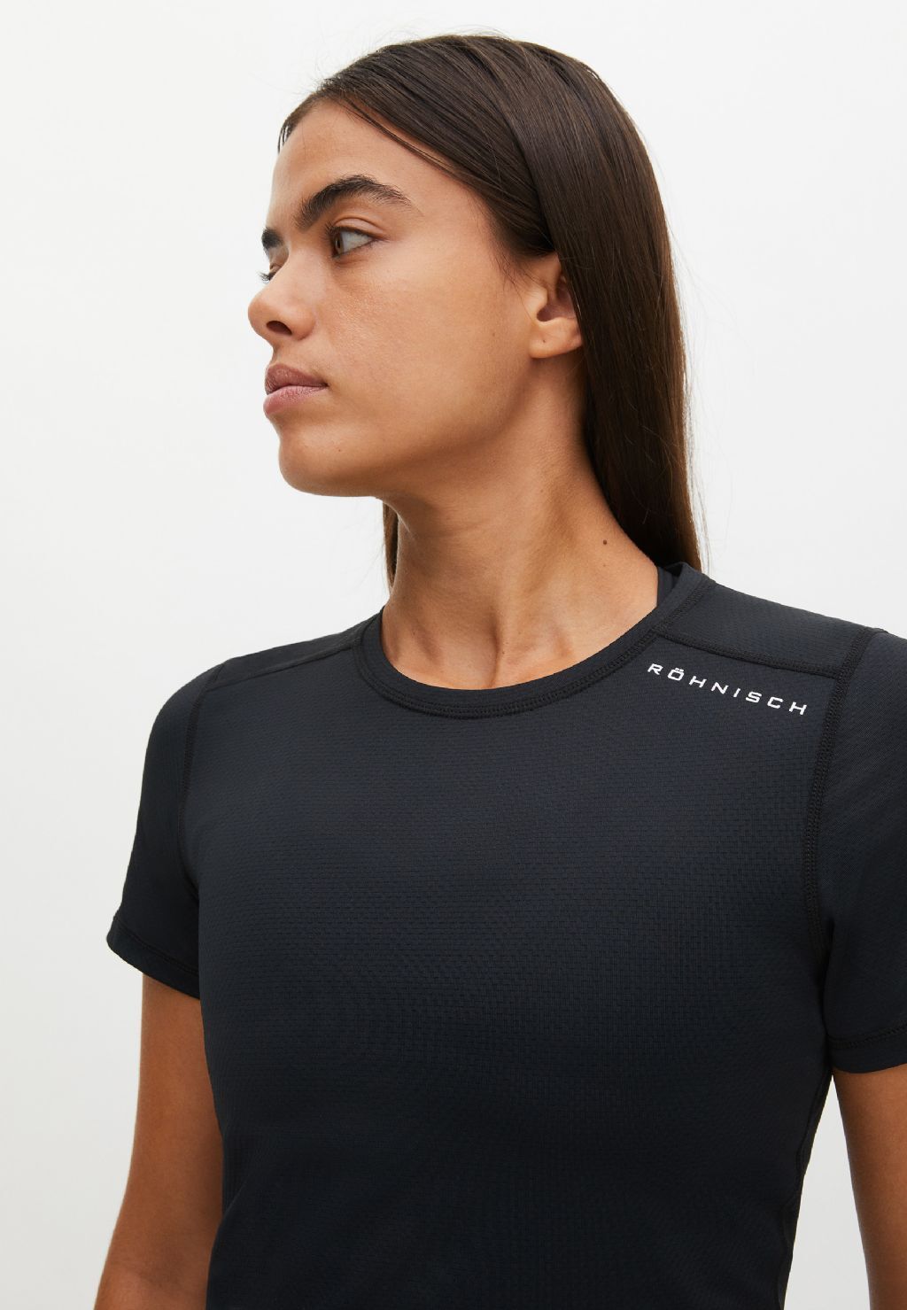 Röhnisch Jacquard Hardloopshirt Korte Mouwen Zwart Dames