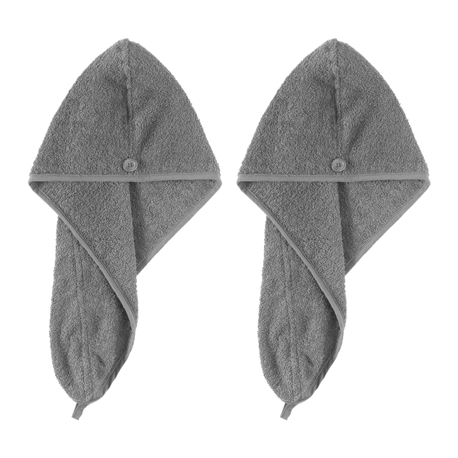 2er-Set Haar-Turban - silber - Baumwolle