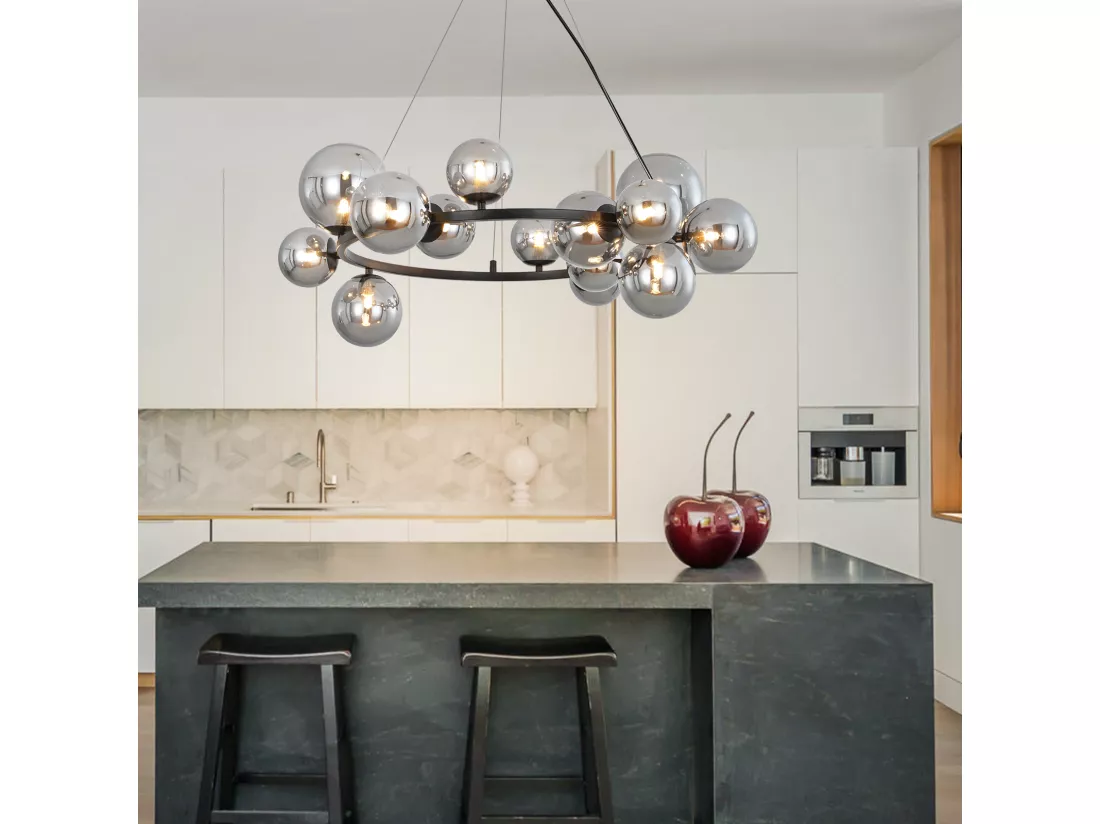 NETTLIFE Lampe suspendue table à manger lampe suspendue salon - lampe suspendue 14 ampoules G9