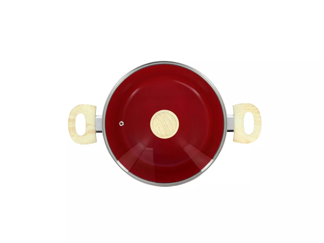 Menastyl - Faitout 24cm Colorama Magenta - En Aluminium - Revetement Antiadhesif En Ceramique