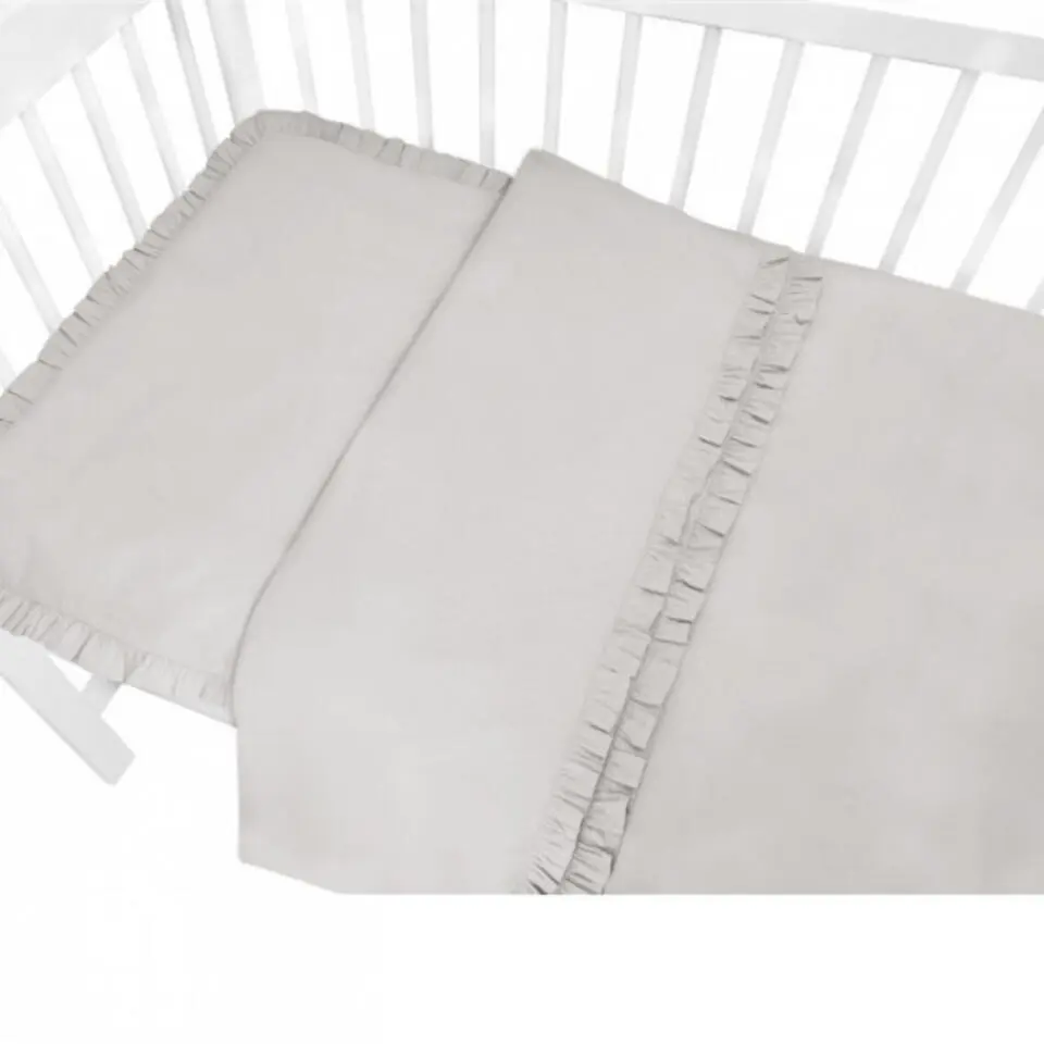 Zavelo Peuter Dekbedovertrek Royal Ruches Grijs 120 x 150 cm