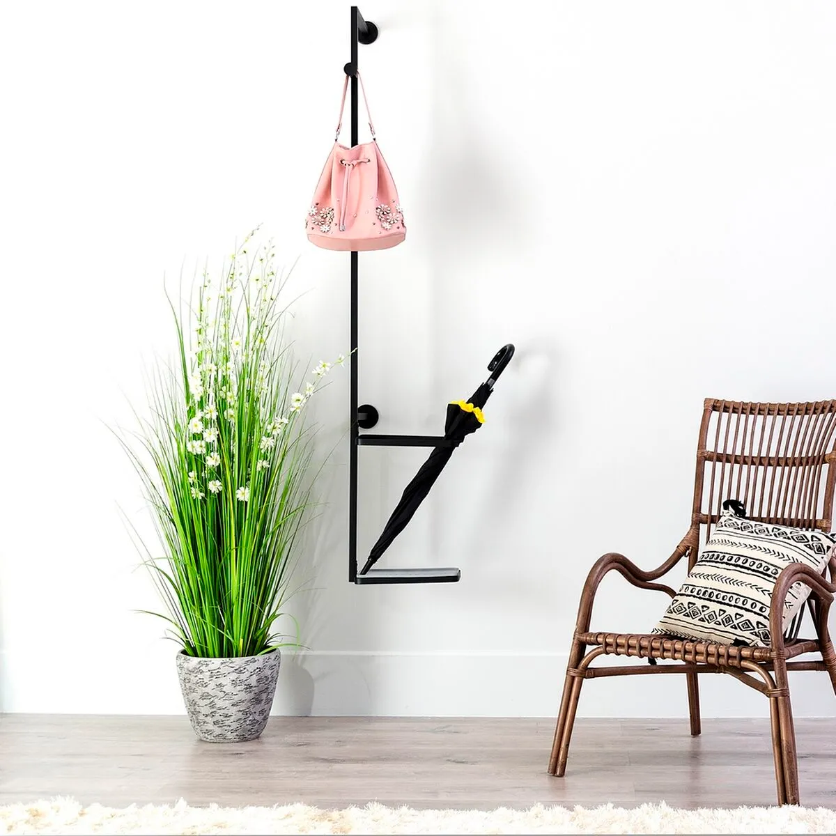 BigBuy Home Porte-Manteau Industriel - Noir