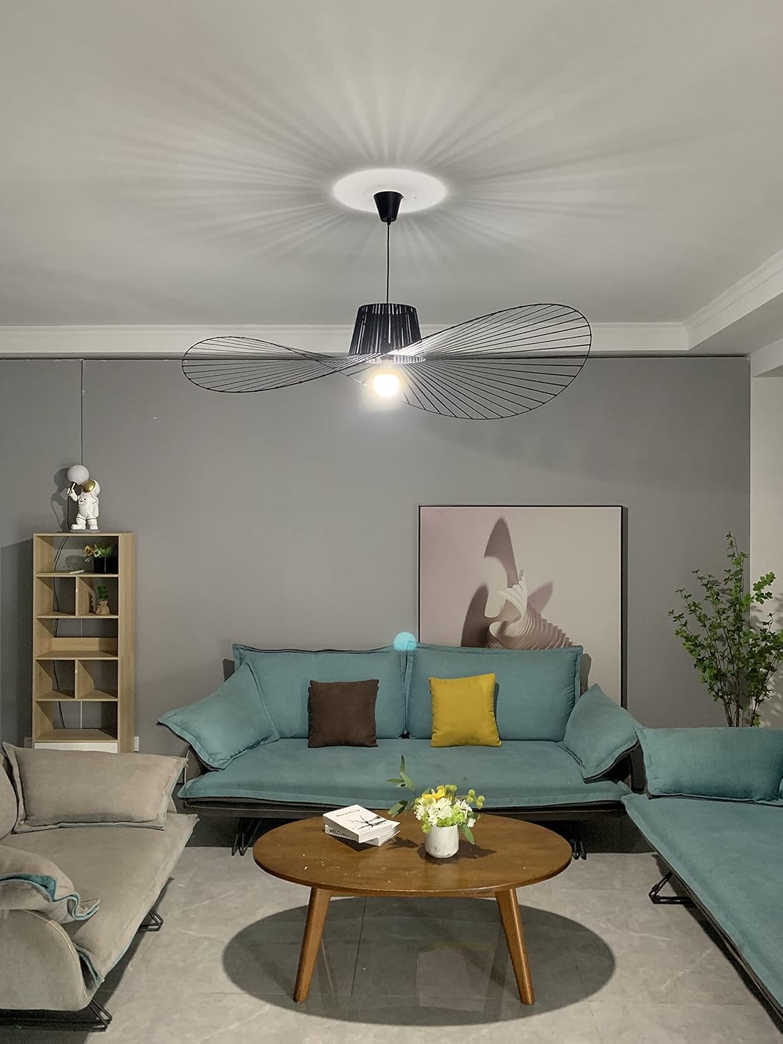 Vertigo Lampe Schwarz 120CM Modern Vintage Pendelleuchte Hängend Hängelampe Geeignet FüR Esstisch Wohnzimmer Schlafzimmer Kronleuchter Lampen (Φ 120 CM)