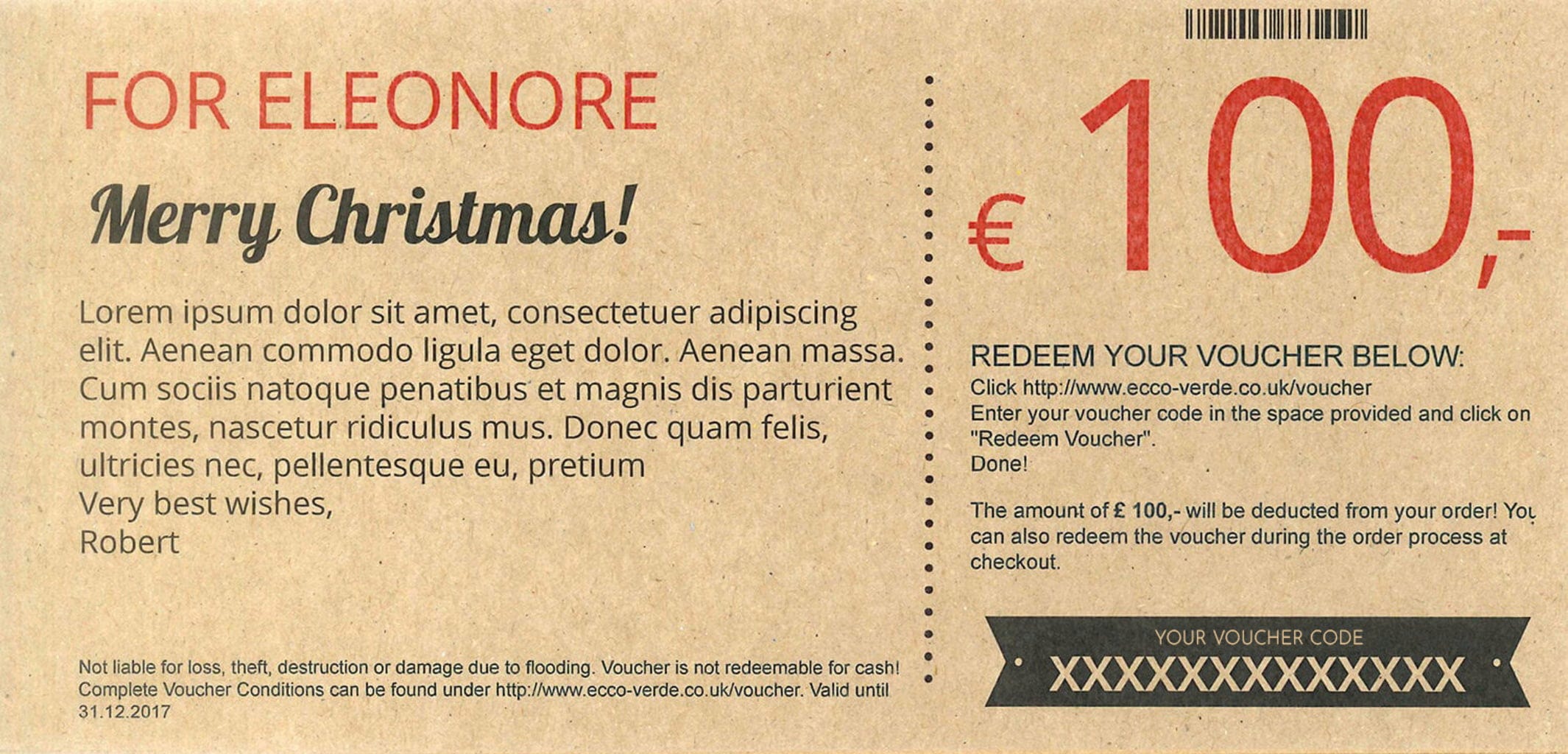Ecco Verde  Nice Christmas - Geschenk-Gutschein, 