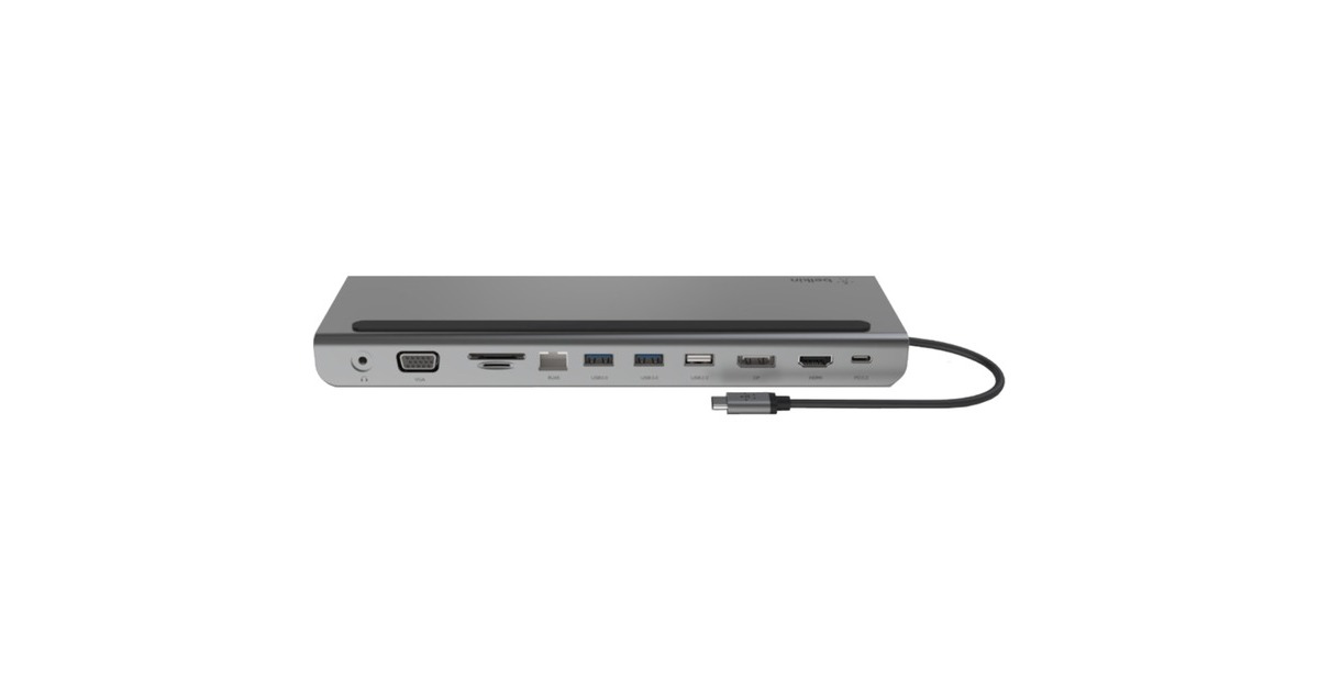 BelkinConnect 11-in-1 USB-C hub dockingstation  (Zilver/zwart)