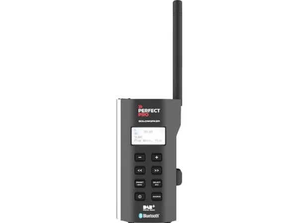 Byggepladsradio PerfectPro SOLOWORKER DAB , FM stødsikker Sort