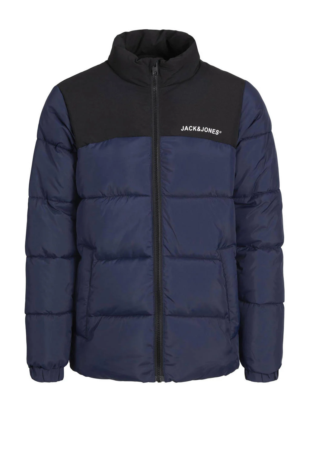 JACK & JONES gewatteerde jas donkerblauw/zwart
