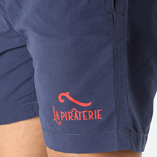 Short De Bain Logo 2 Bleu Marine Rouge