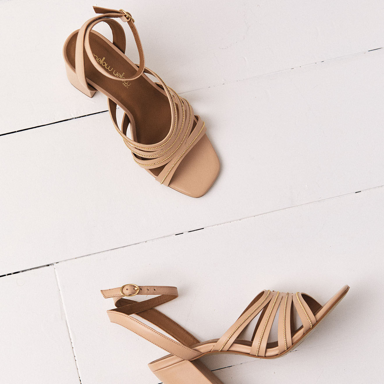Mellow Yellow Sandales en Cuir Vicky nude - Talon 9 cm