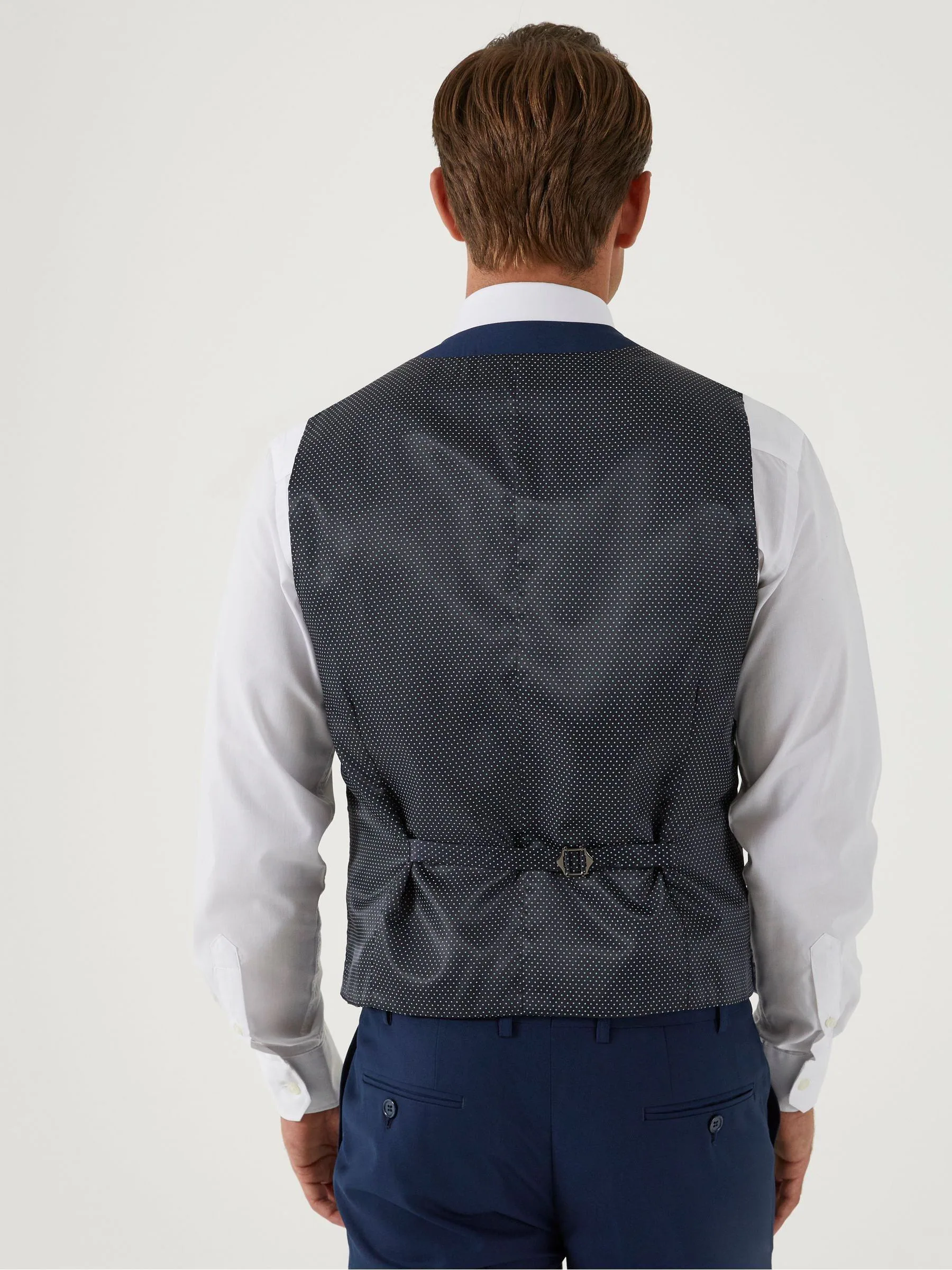 Blauw - Skopes Milan Scoop Slim fit gilet