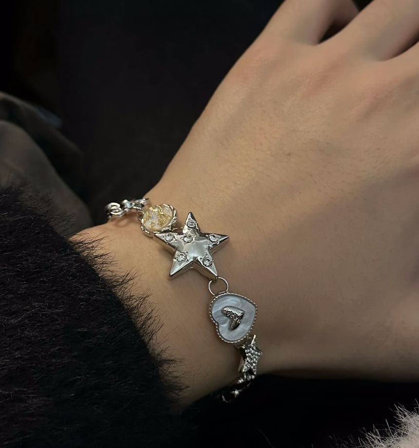 Lilafey - Hart Metalen Armband