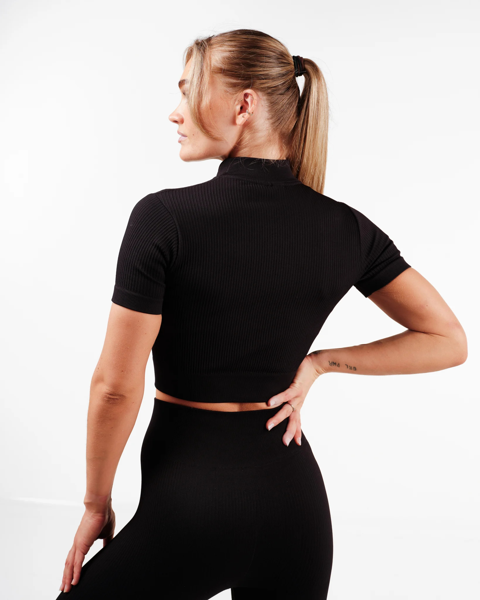 Bumpro Perfect Wide Rib Zip Tee Black