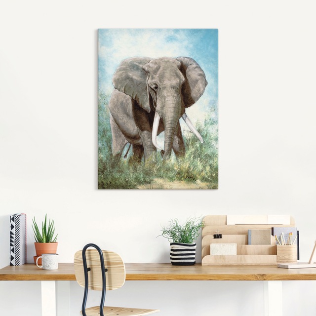 Artland Leinwandbild »Elefant« Wildtiere 1 Stk. tlg. auf Keilrahmen gespannt