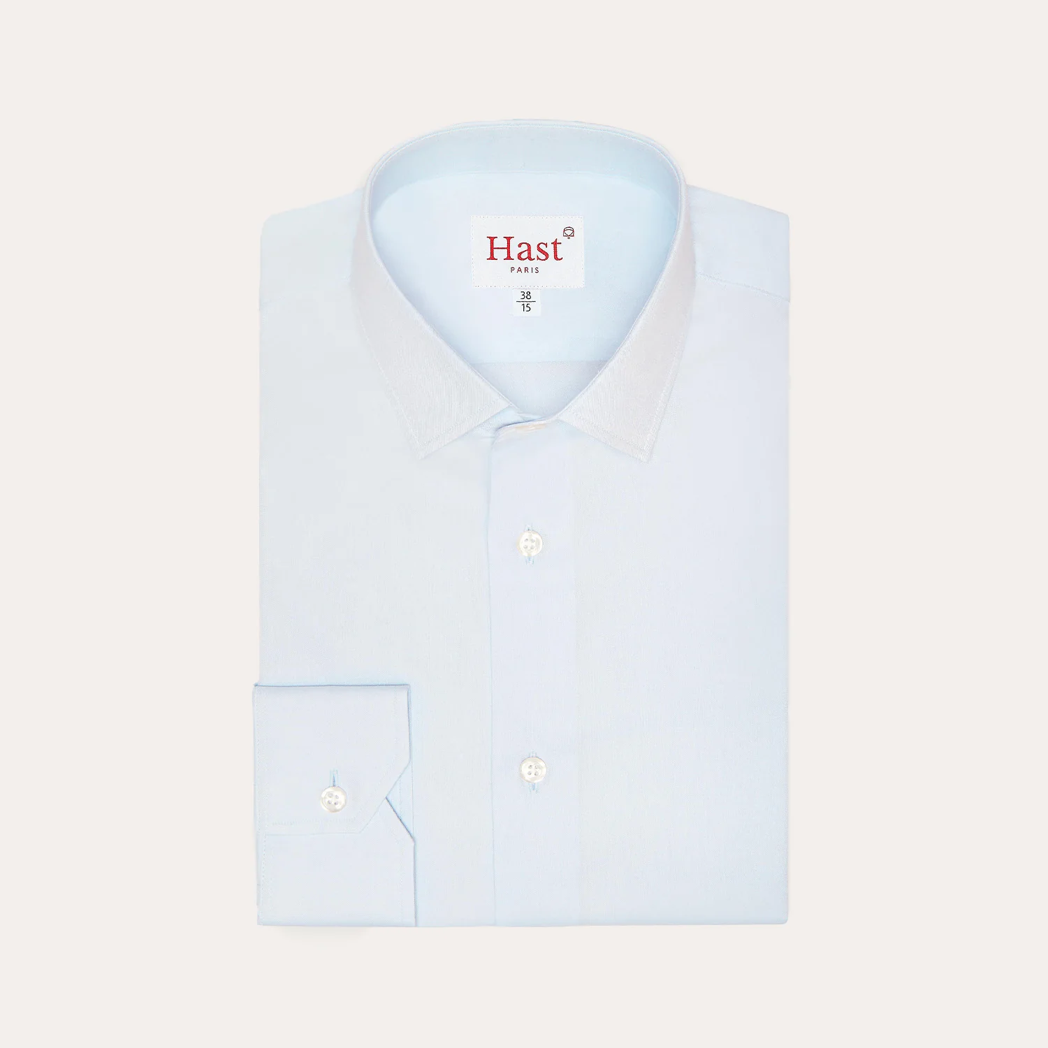 Fitted shirt in sky blue double-twisted Oxford