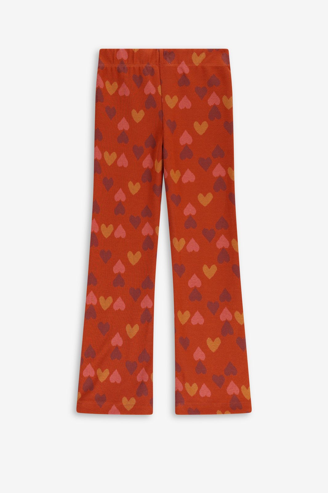 Multicolour flared legging met jacquard gebreide hartjes