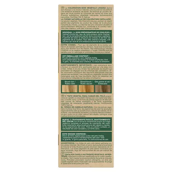 Tratamento de coloração capilar Logona Louro Acobreado 100g