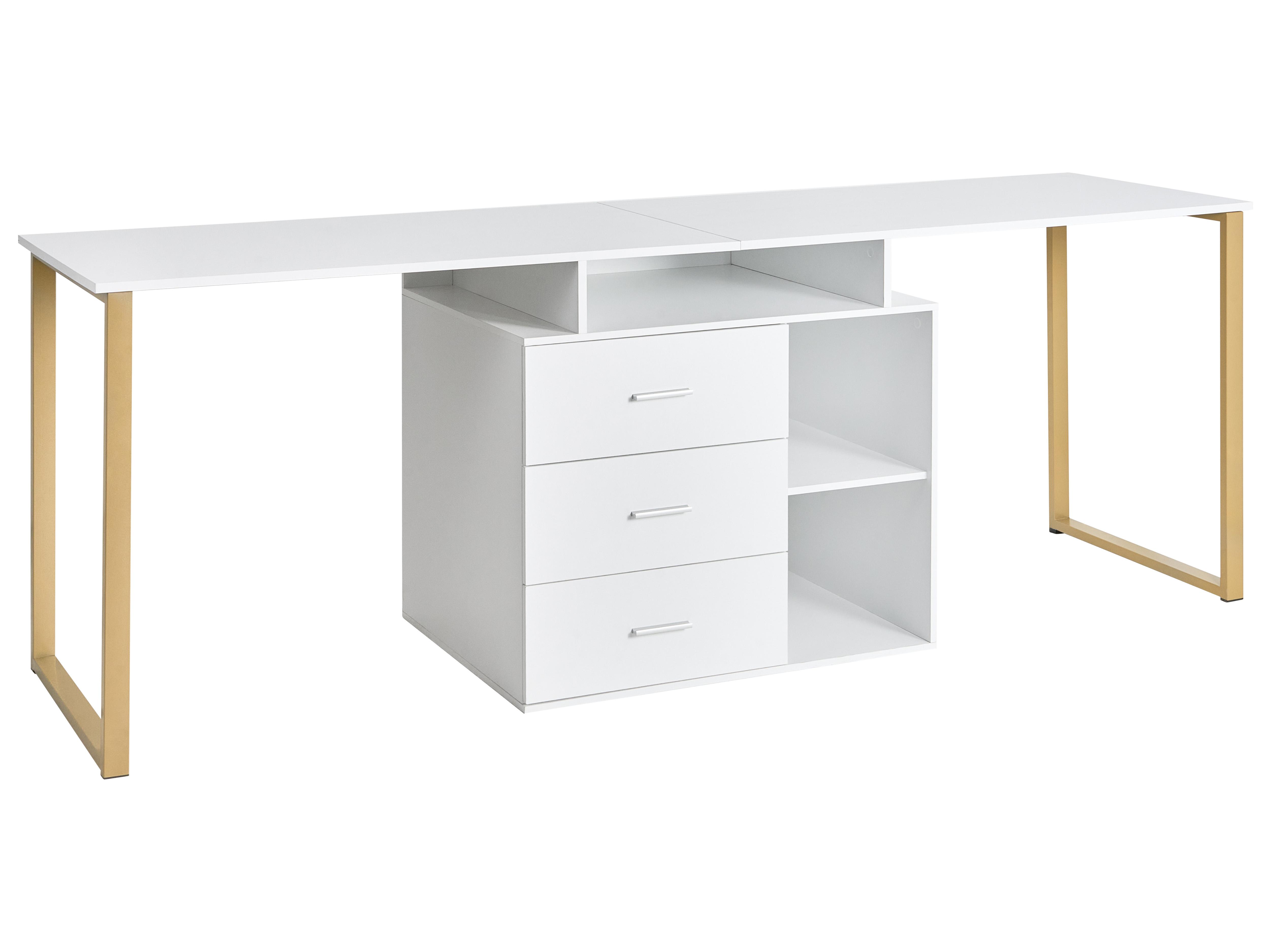 Verstelbaar bureau ASHMORE Wit 165/220 cm 55 cm