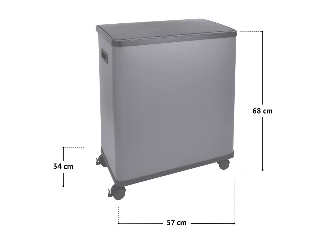 Poubelle double 60l avec seau intérieur