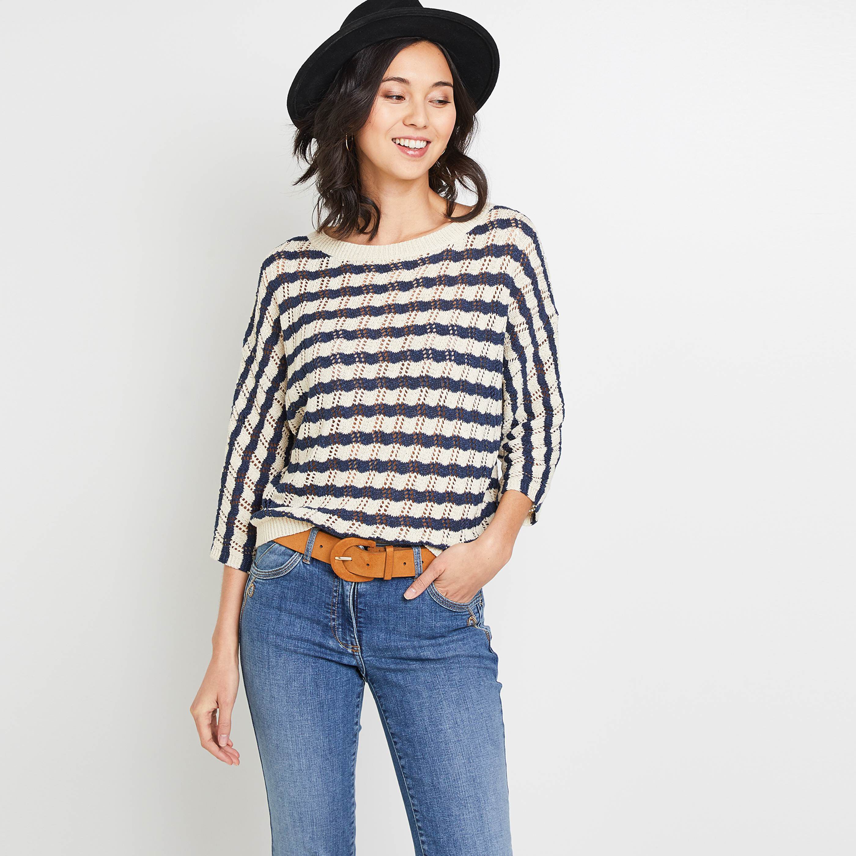 Pull maille femme - BLEU