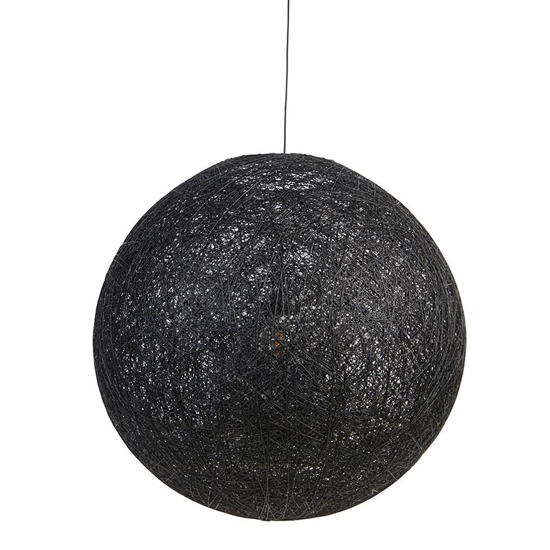 Landelijke hanglamp zwart 80 cm - Corda