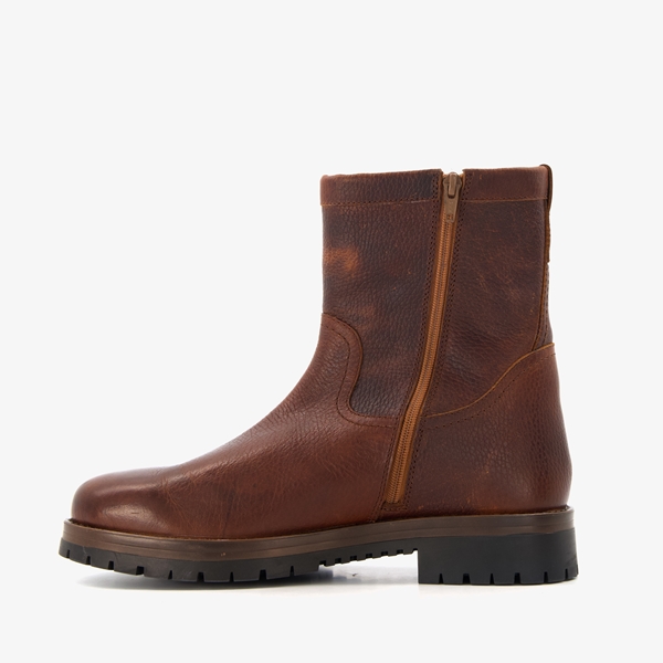 Van Beers gevoerde leren heren boots donkerbruin