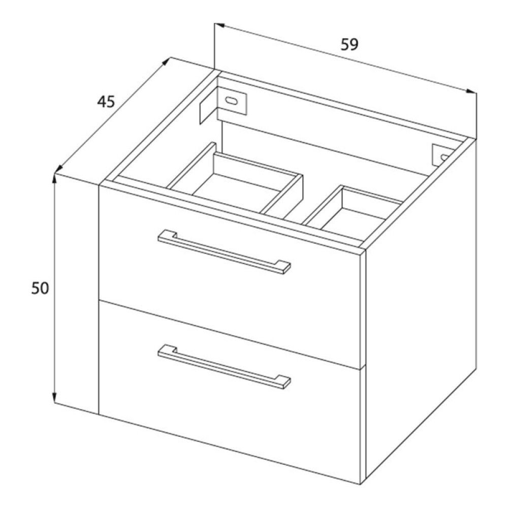 SERVANTSKAP BATH DELUXE CAMDEN 60 CM HVIT MATT