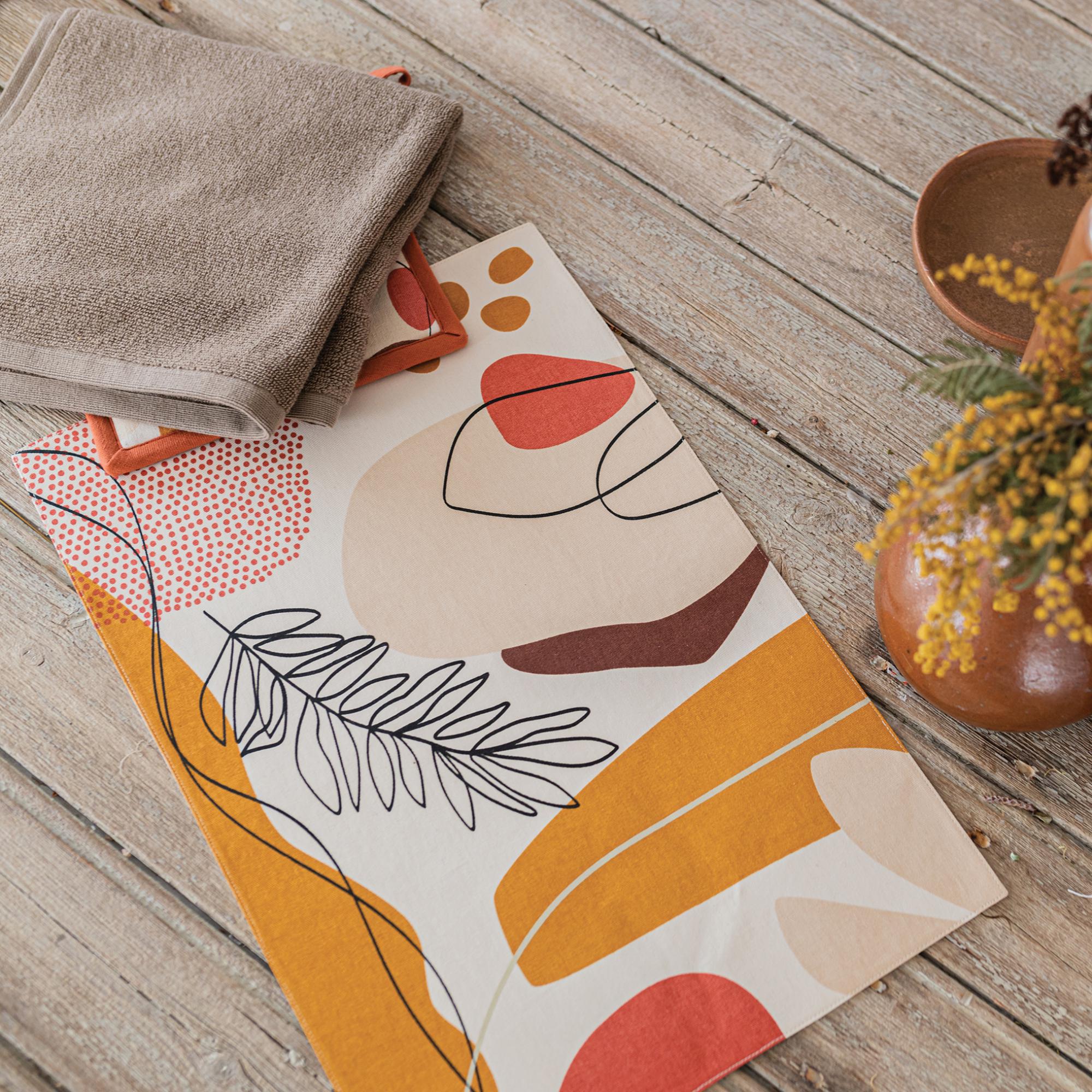 Essuie-mains oeillet curl tabac 50 x 50 cm