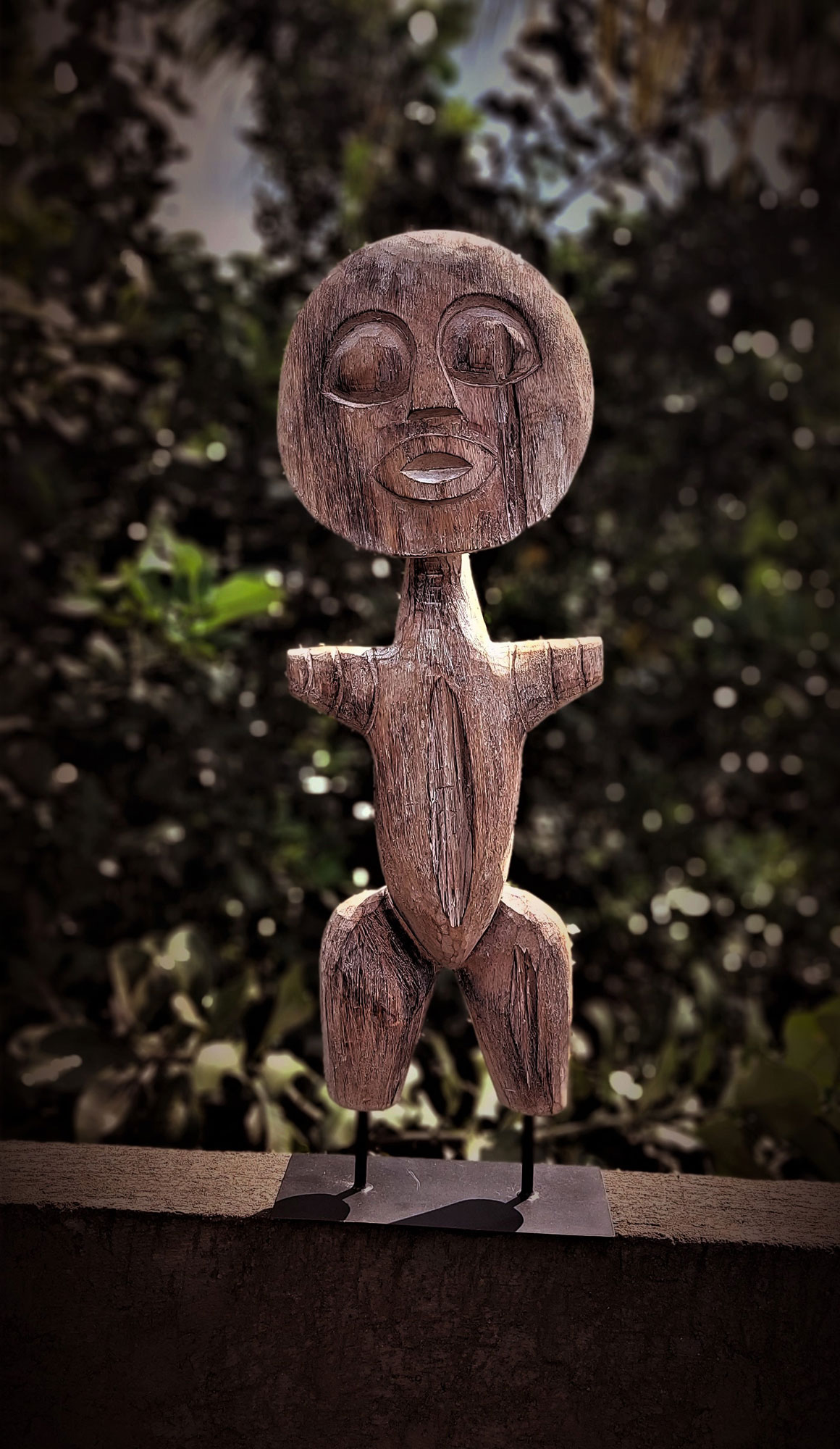 Timor-Statue aus Holz, H 67 cm, B 23 cm, L 11 cm von fischer's lagerhaus