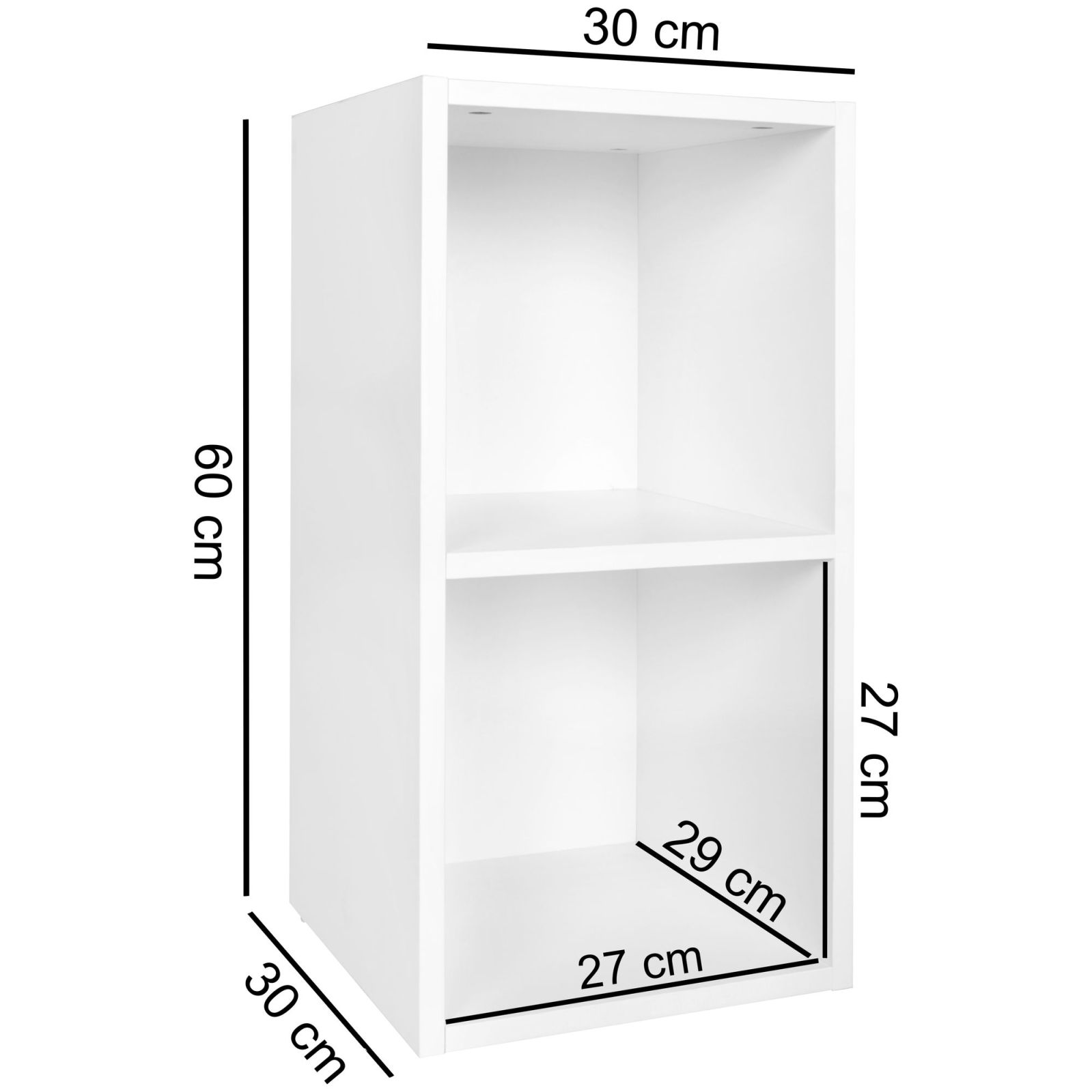 Standregal - weiß - 30x60 cm