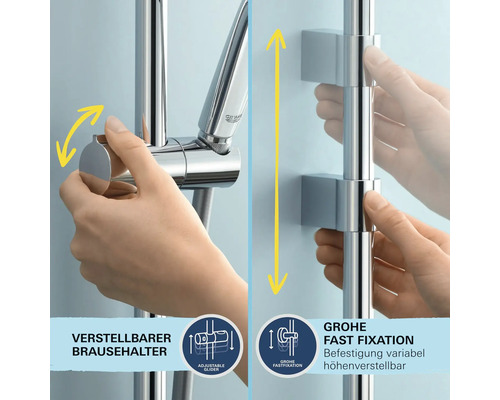 Douchekolom incl. thermostaat GROHE Vitalio Start 210 chroom 26538000