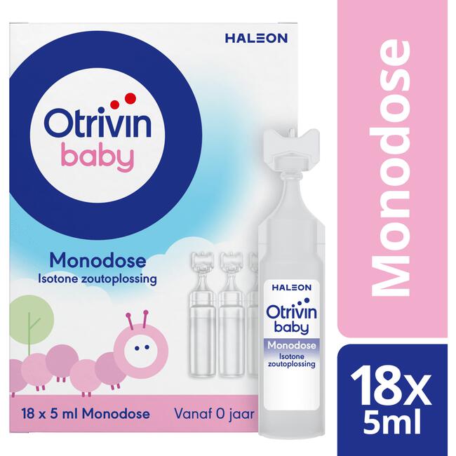 Otrivin Baby Zoutoplossing Monodose bij een Verstopte Neus 18 x 5 ML
