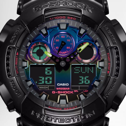 Montre G-Shock GA-100RGB-1AER1AER Noir