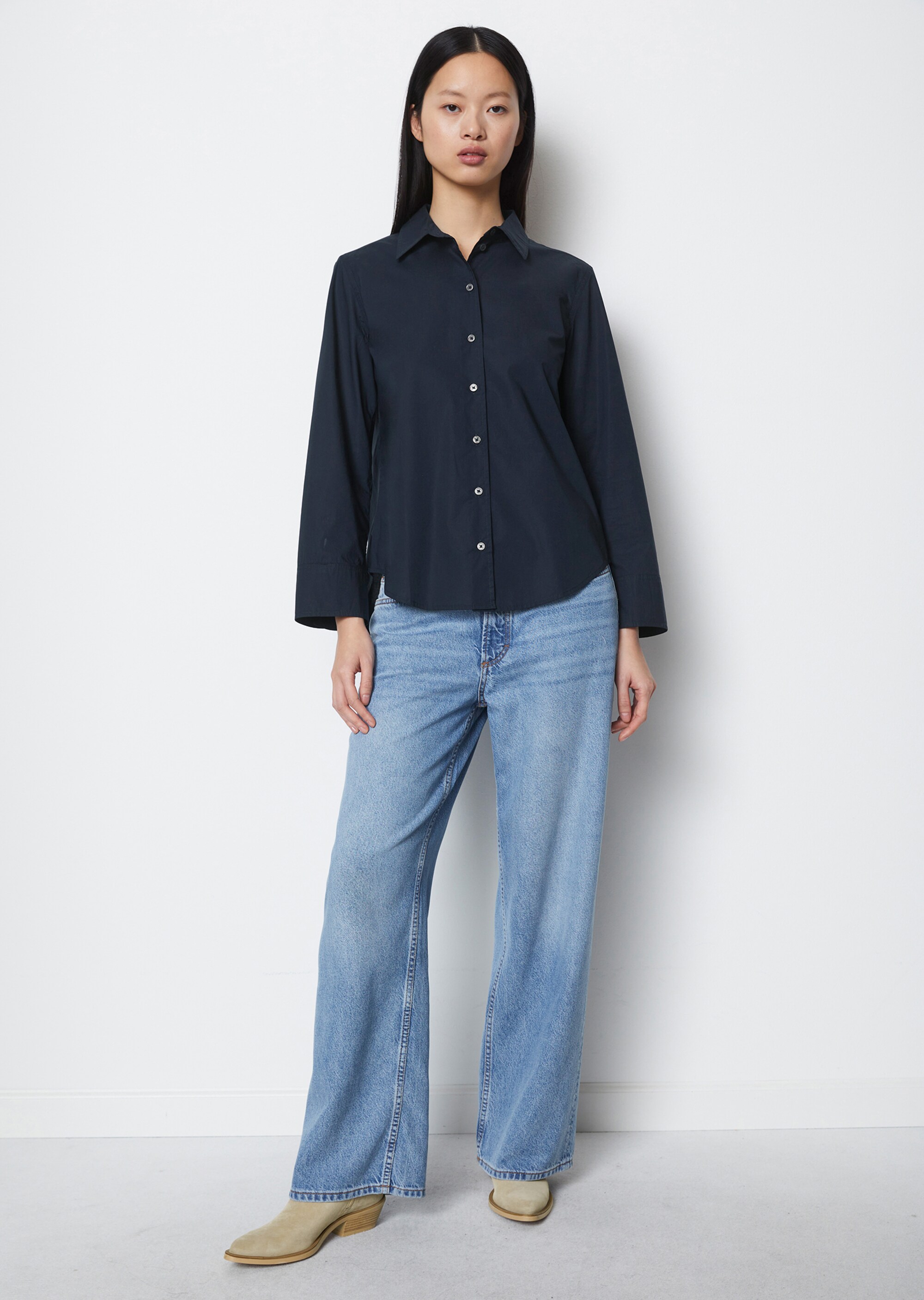 Bluse A-Shape aus Papertouch-Popeline
