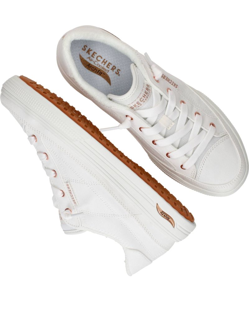 Skechers Arch Fit Arcade Meet Ya There Sneakers Wit Dames