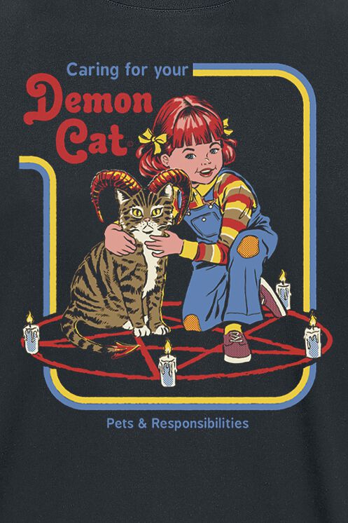 Demon cat | Steven Rhodes T-Shirt Manches courtes