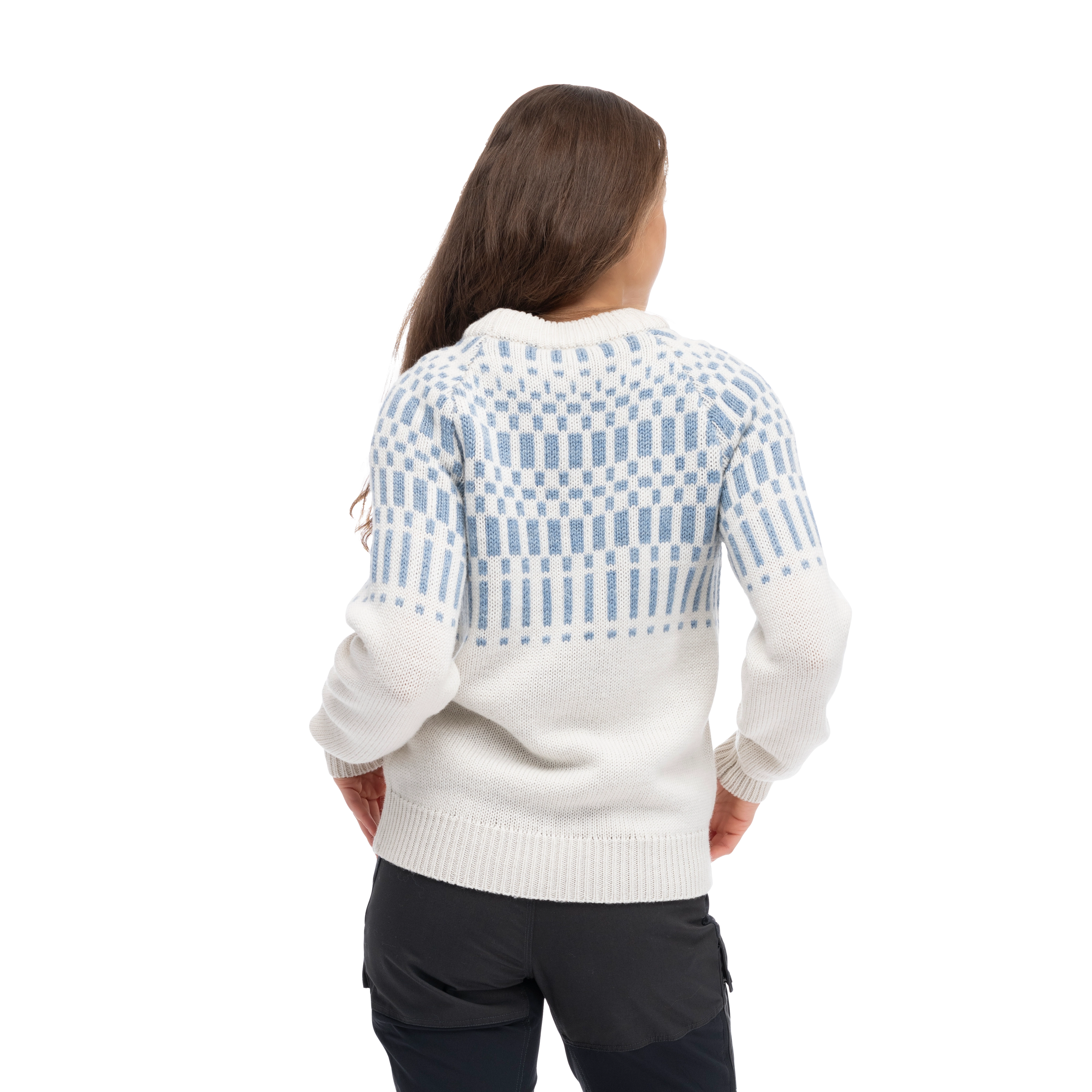 Nordmarka Merino Jumper Women Vanilla White / Husky Blue