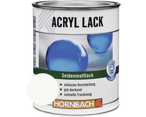 HORNBACH gekleurde acryllak, zijdeglans barietwit, 750 ml
