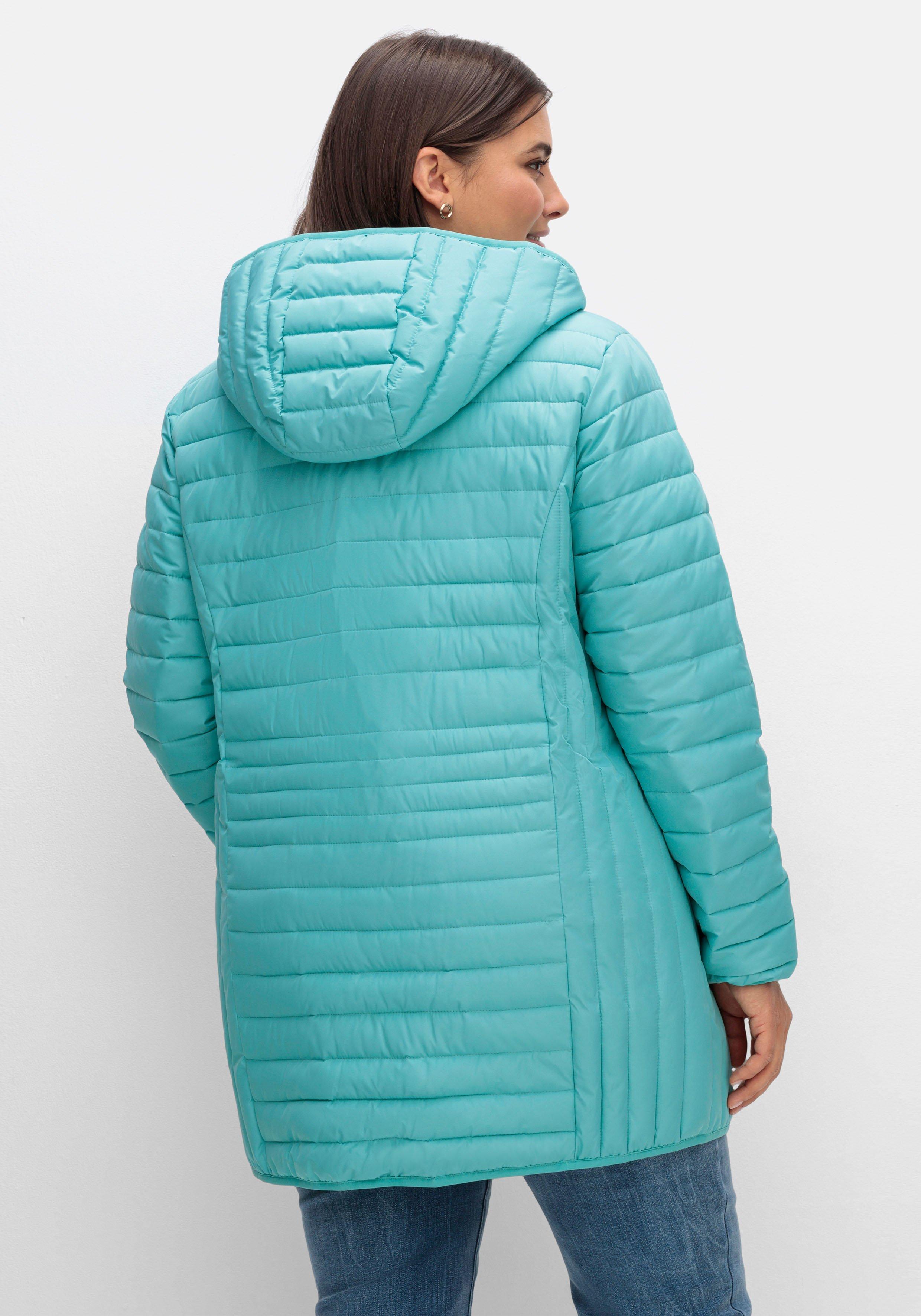 Leicht wattierte Longsteppjacke mit Kapuze