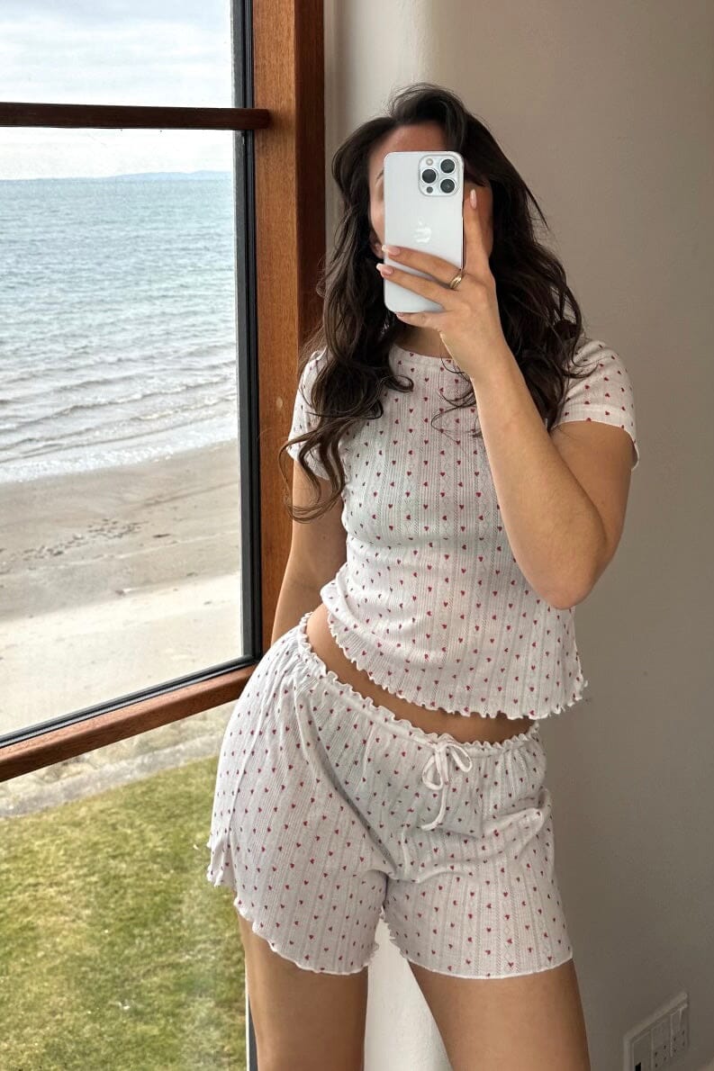 Neo Noir Merritt Pointelle Heart Shorts