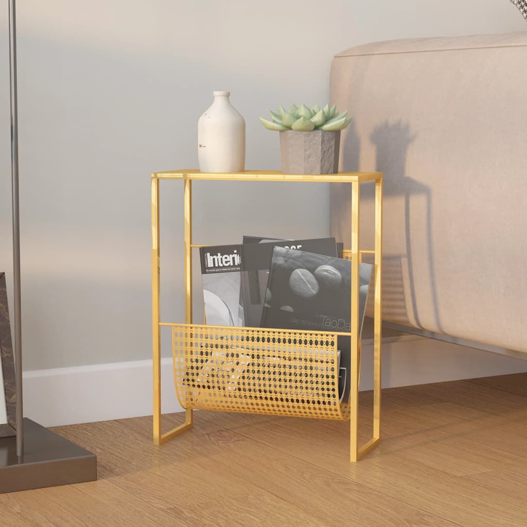 vidaXL Krantenrek, goud, 35x15x45 cm, staal