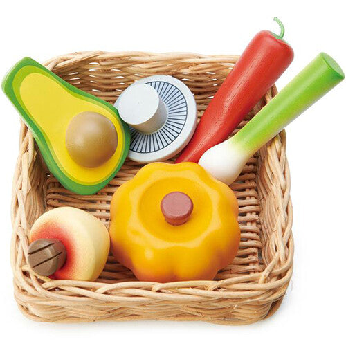 Tender leaf toys gevlochten mand met groenten - 7st